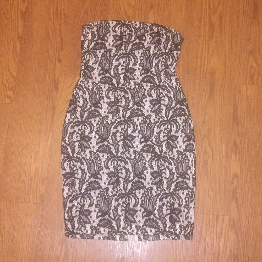 Cache cocktail dress black and white sequin
